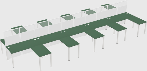 Shared l-shape cubicle
