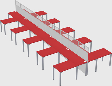 Shared l-shape cubicle