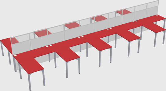 Shared l-shape cubicle