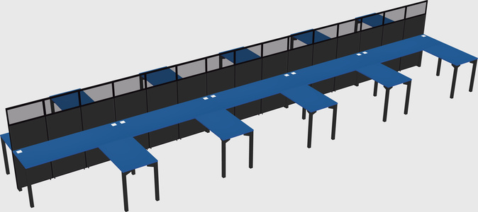 Shared l-shape cubicle