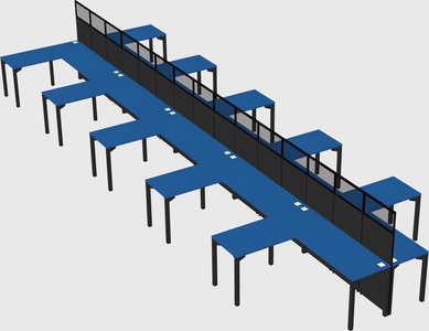 Shared l-shape cubicle