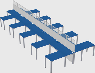 Shared l-shape cubicle