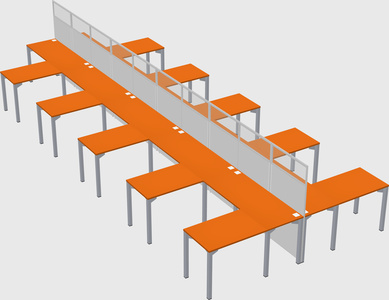 Shared l-shape cubicle
