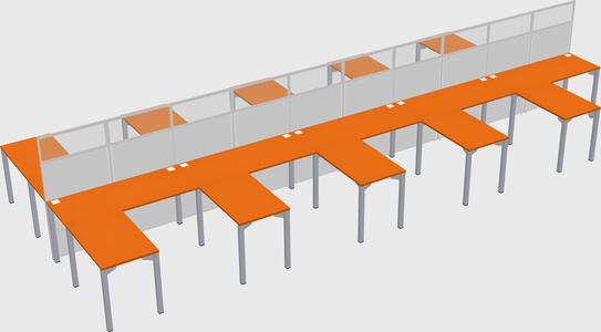 Shared l-shape cubicle