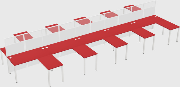 Shared l-shape cubicle