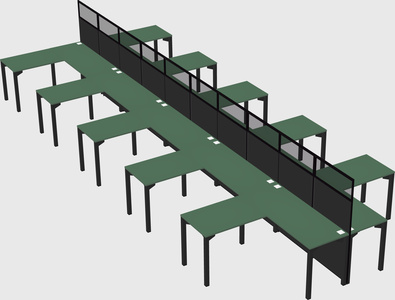 Shared l-shape cubicle