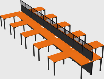 Shared l-shape cubicle