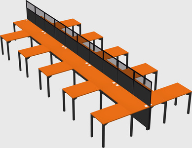 Shared l-shape cubicle