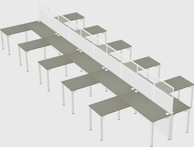 Shared l-shape cubicle