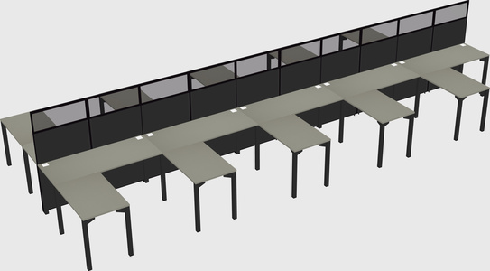Shared l-shape cubicle