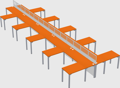 Shared l-shape cubicle