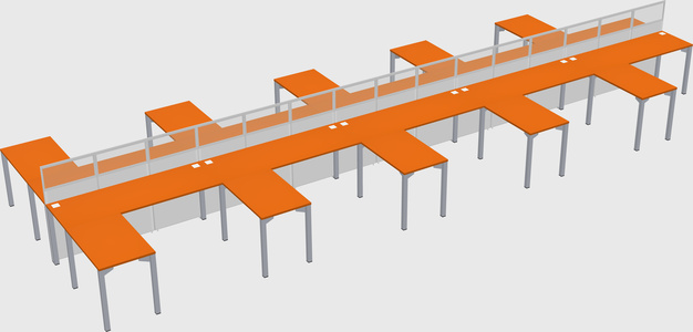 Shared l-shape cubicle