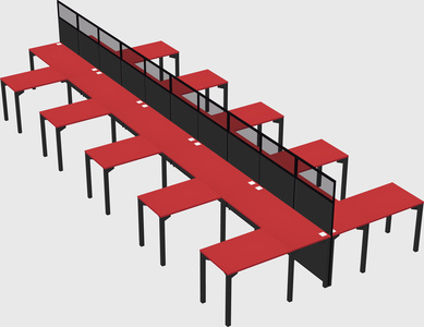 Shared l-shape cubicle