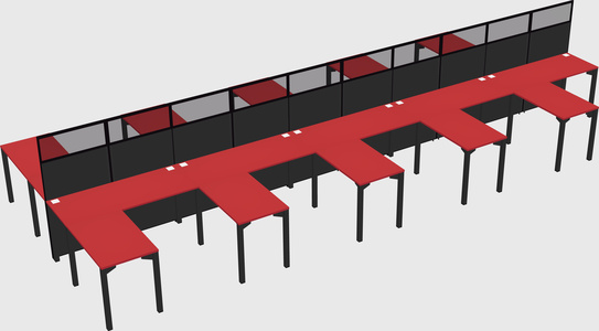 Shared l-shape cubicle