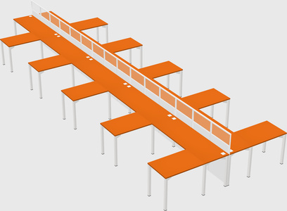 Shared l-shape cubicle