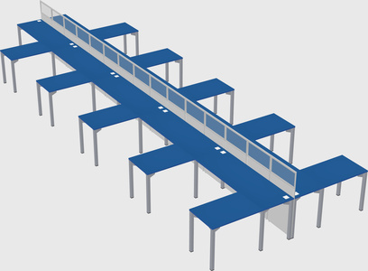 Shared l-shape cubicle