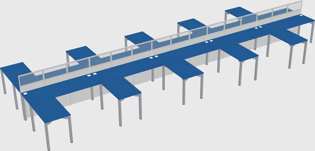 Shared l-shape cubicle