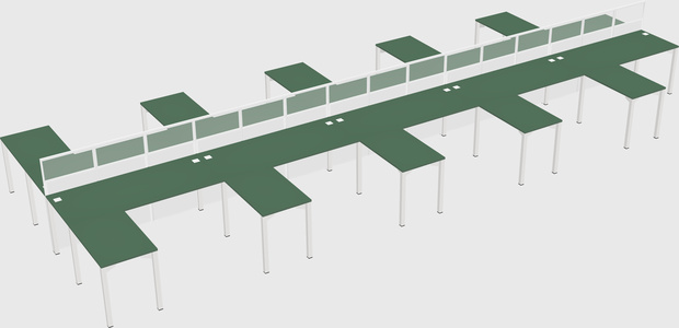 Shared l-shape cubicle