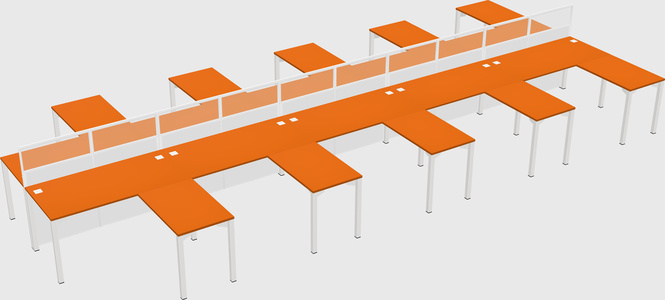 Shared l-shape cubicle