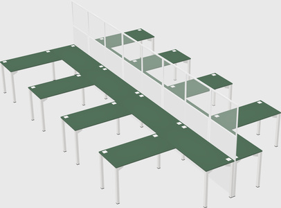 Shared l-shape cubicle