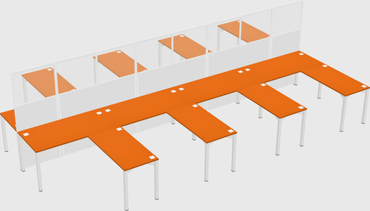Shared l-shape cubicle