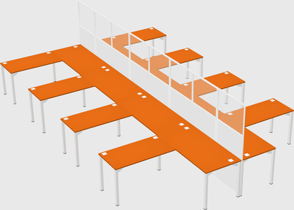Shared l-shape cubicle