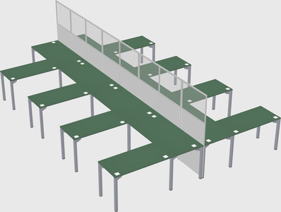 Shared l-shape cubicle