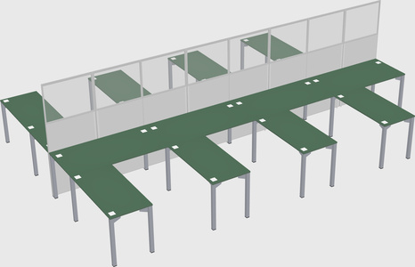 Shared l-shape cubicle
