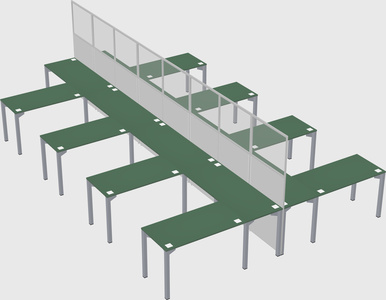 Shared l-shape cubicle