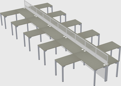 Shared l-shape cubicle