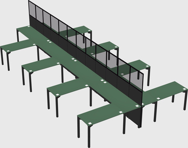 Shared l-shape cubicle