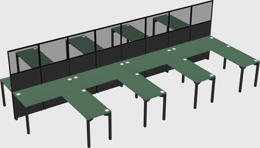 Shared l-shape cubicle
