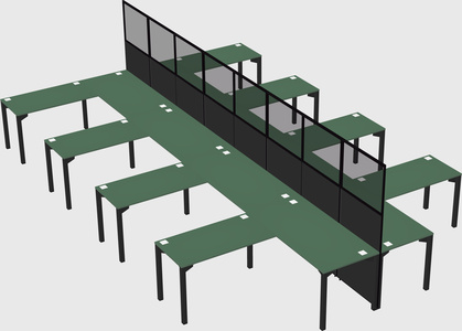 Shared l-shape cubicle