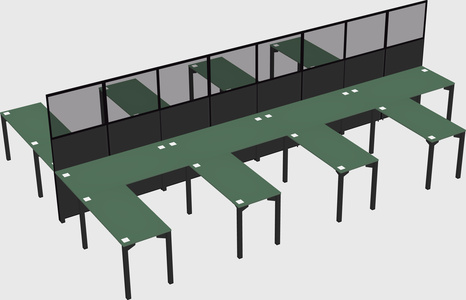 Shared l-shape cubicle