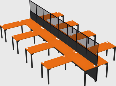 Shared l-shape cubicle