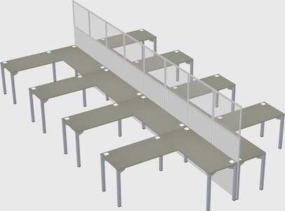 Shared l-shape cubicle