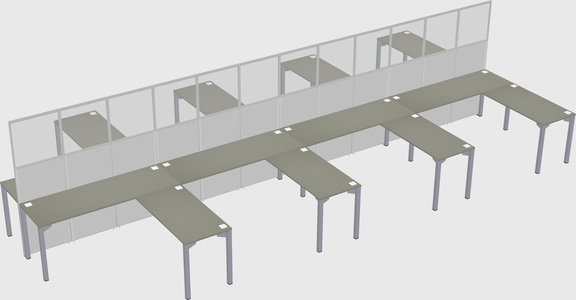 Shared l-shape cubicle