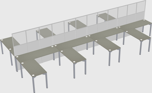 Shared l-shape cubicle