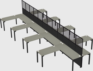 Shared l-shape cubicle
