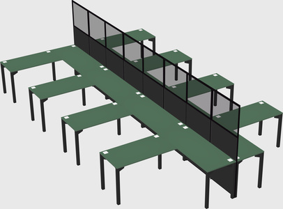Shared l-shape cubicle