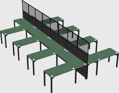 Shared l-shape cubicle