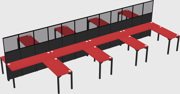 Shared l-shape cubicle