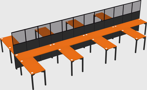 Shared l-shape cubicle