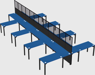 Shared l-shape cubicle