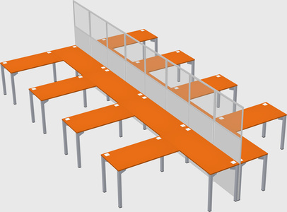 Shared l-shape cubicle