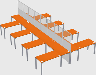 Shared l-shape cubicle