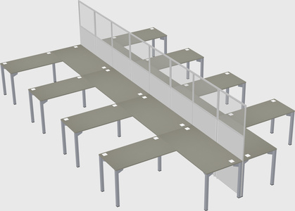 Shared l-shape cubicle