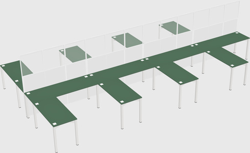 Shared l-shape cubicle