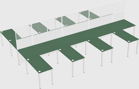 Shared l-shape cubicle