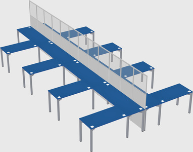 Shared l-shape cubicle